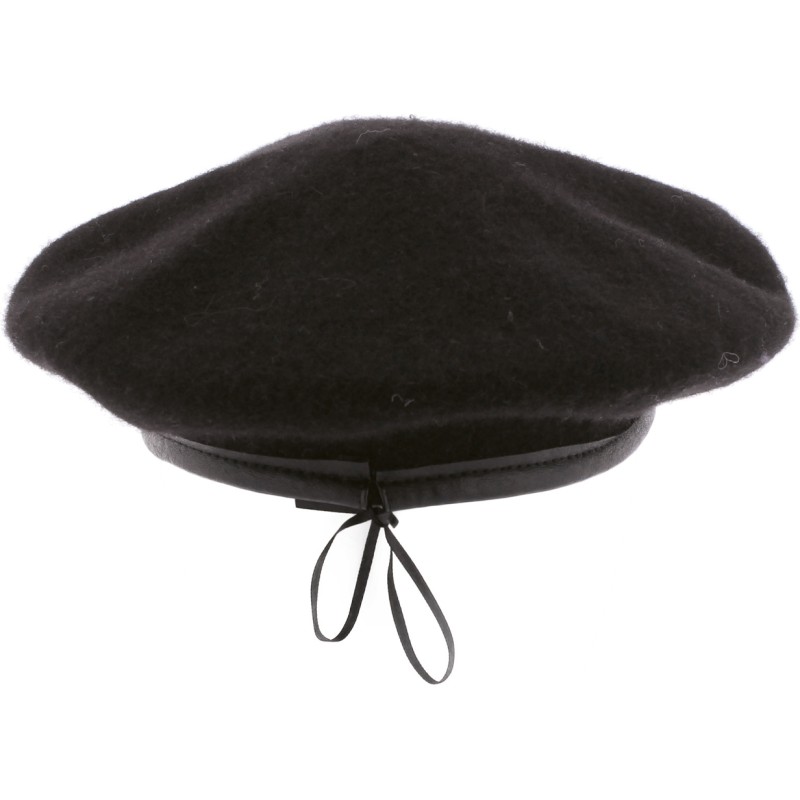 BERET UNI EN FEUTRE DE LAINE UNI BORD BOURDONNE