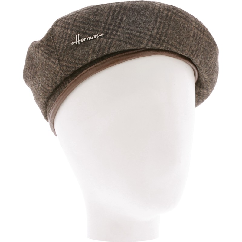 BERET EN PRINCE DE GALLES BORD BOURDONNE