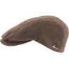 Casquette plate en fausse croute de cuir