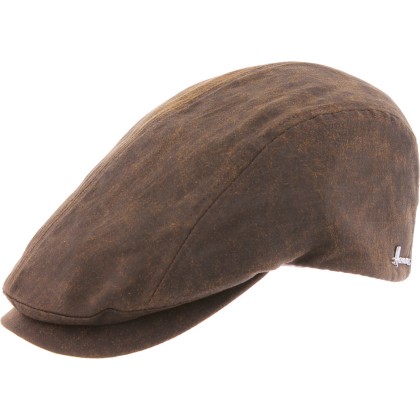 Casquette plate en fausse croute de cuir