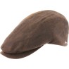 Casquette plate en fausse croute de cuir