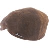 Casquette plate en fausse croute de cuir