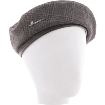 BERET EN PRINCE DE GALLES BORD BOURDONNE