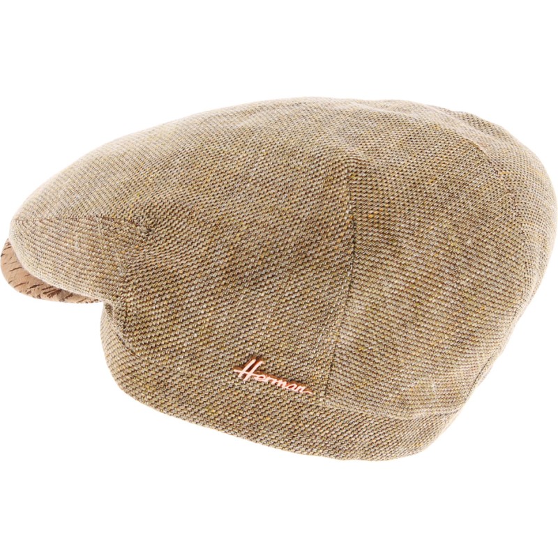 Casquette plate bicolore avec visière en liège Casquette plate bicolore avec visière en liège