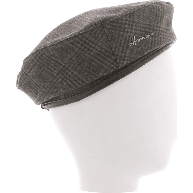 BERET EN PRINCE DE GALLES BORD BOURDONNE