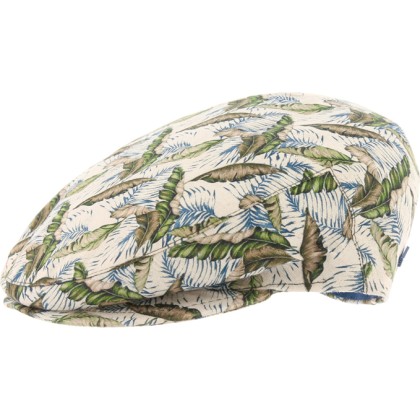 LEGEND flat cap.Line. Vegetal printed pattern