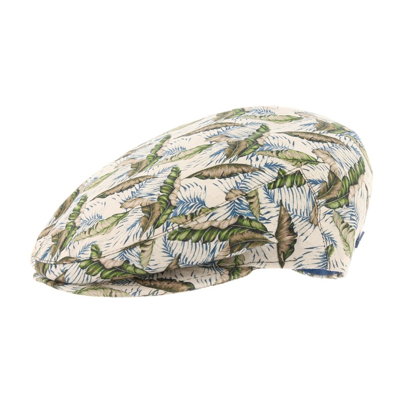 LEGEND flat cap.Line. Vegetal printed pattern