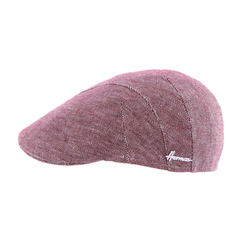 caquette homme en lin rouge brique
