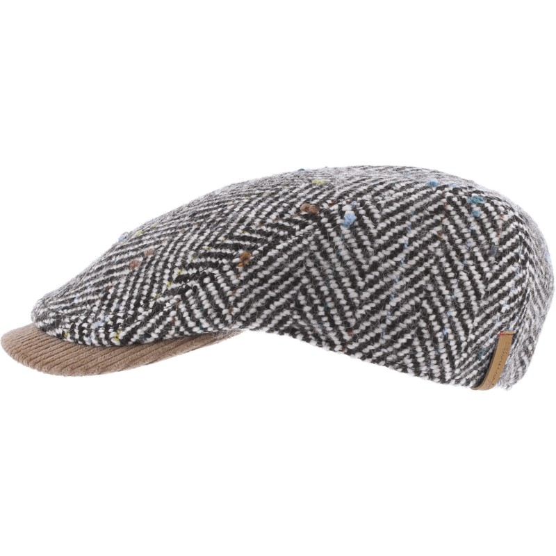 Legend cap. Flat cap bicolor with big tweed and corduroy peak.