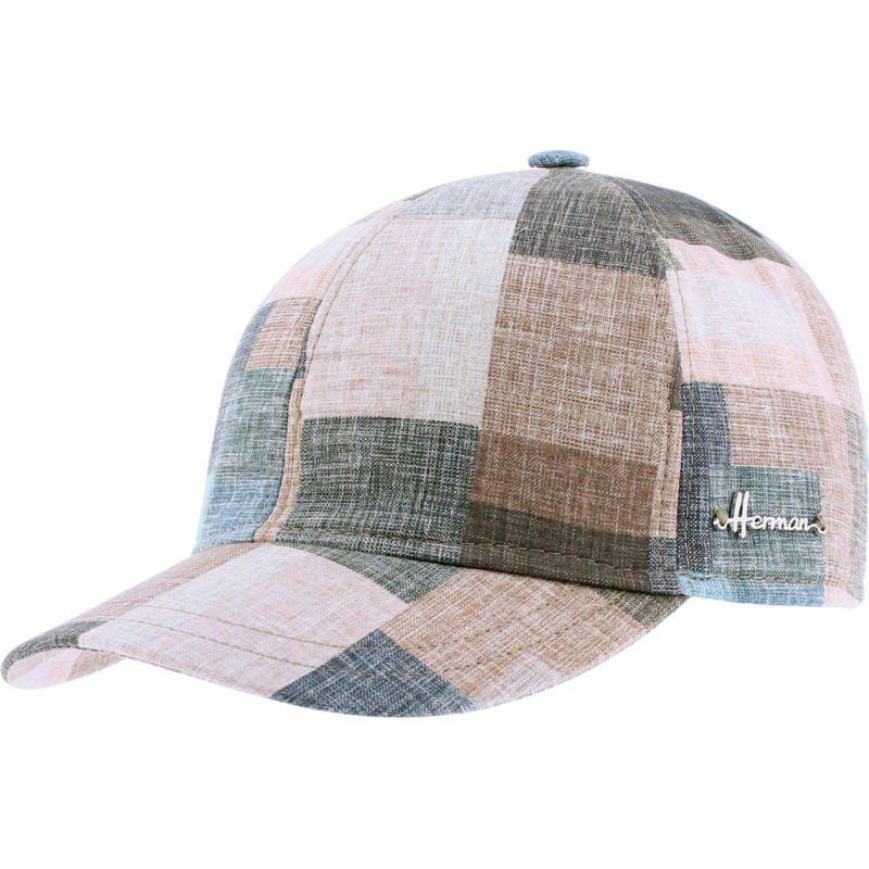 Casquette baseball en patchwork de tissu. Fermeture avec clip en laito