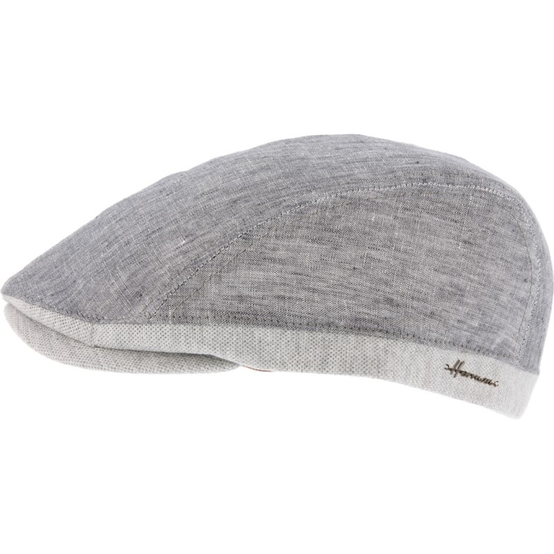 Casquette plate formée, en lin et coton piqué