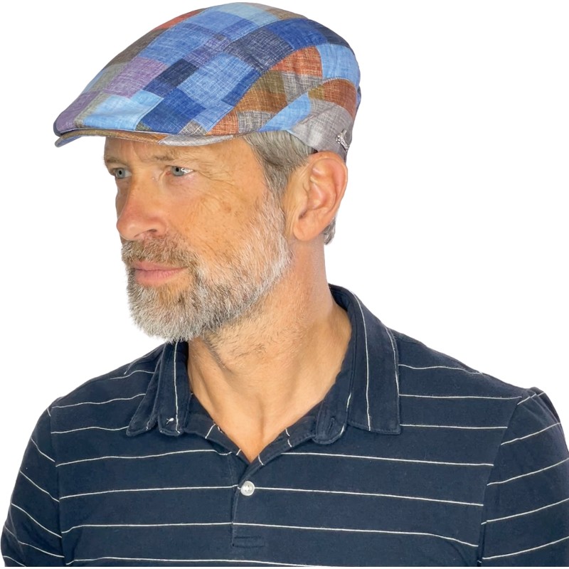Casquette plate en patchwork de tissu Casquette plate en patchwork de tissu