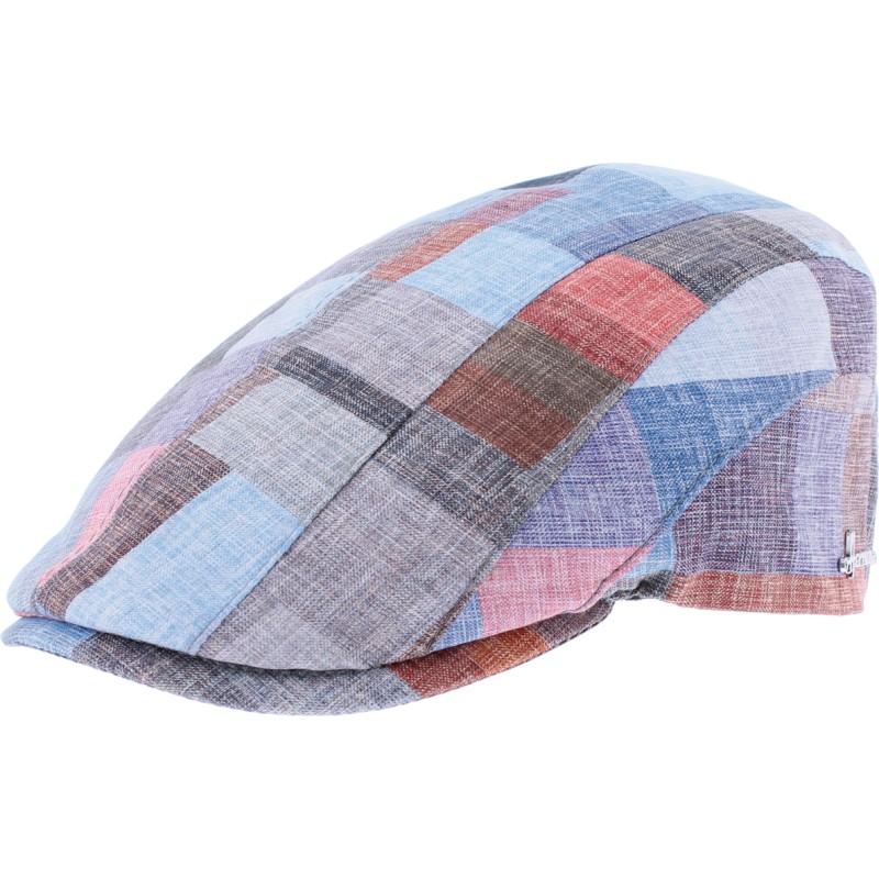Casquette plate en patchwork de tissu Casquette plate en patchwork de tissu