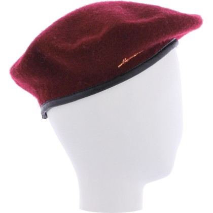 beret femme herman 1874 en feutre de laine rouge bordeaux