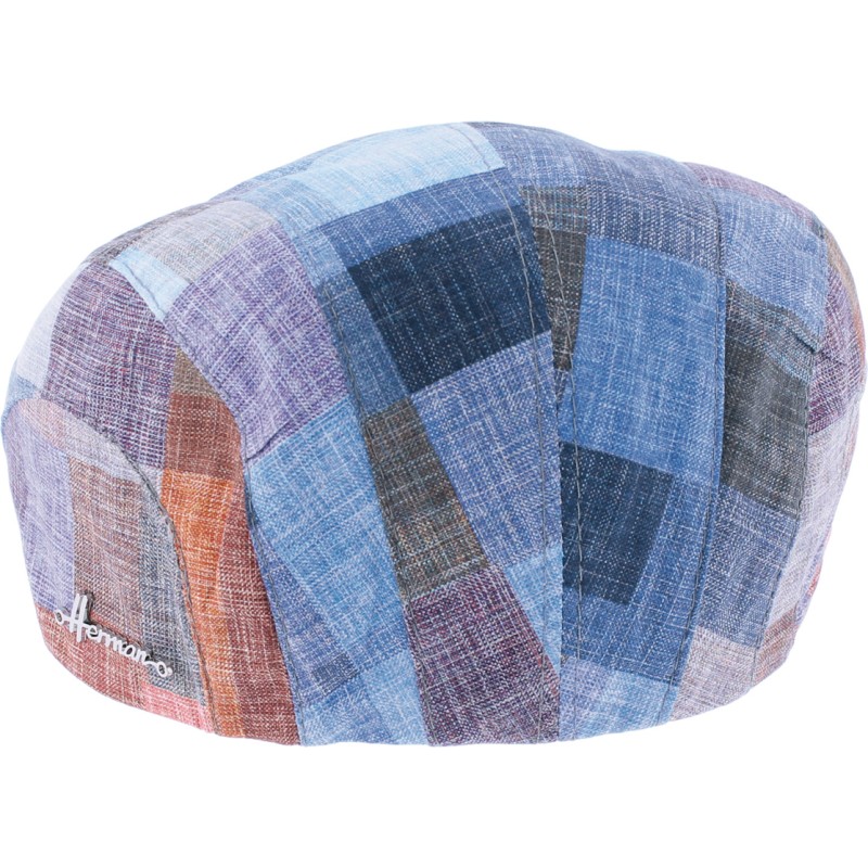 Casquette plate en patchwork de tissu Casquette plate en patchwork de tissu