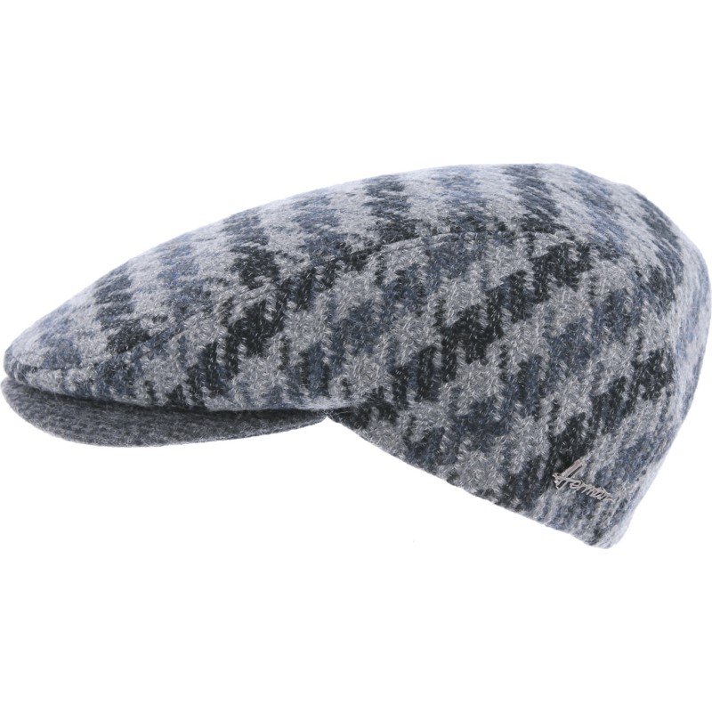 casquette plate en gros pied de poule