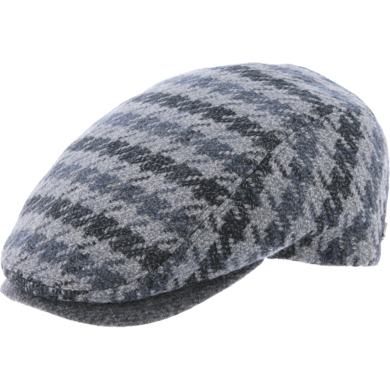 casquette plate en gros pied de poule