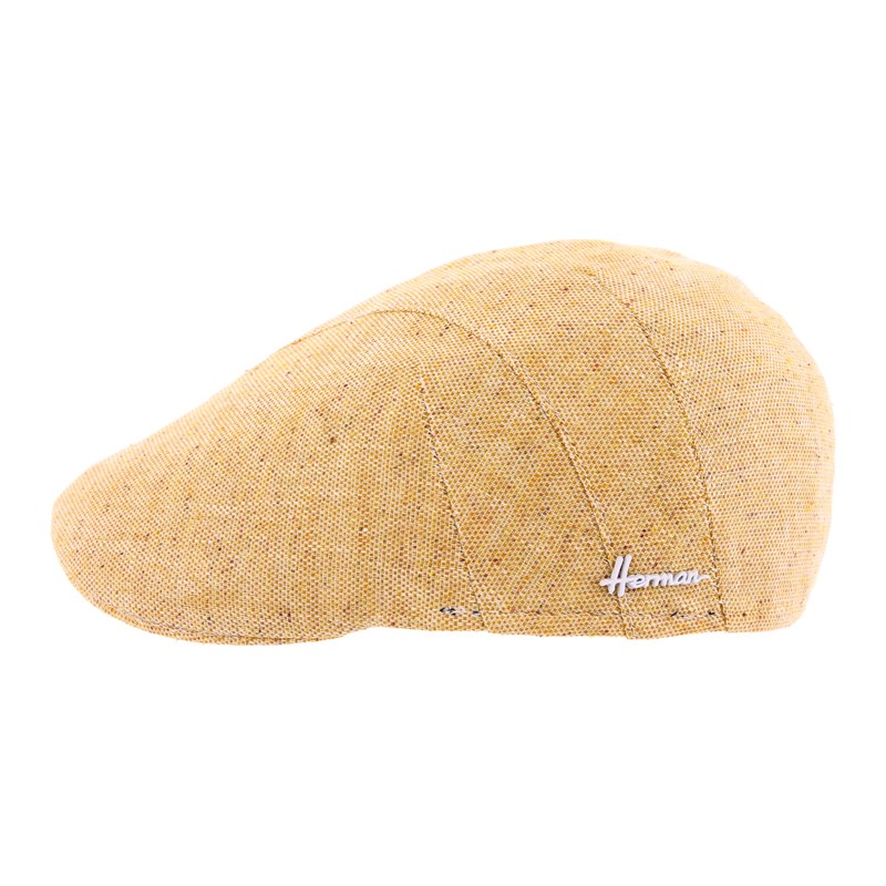 Casquette formée en lin unie