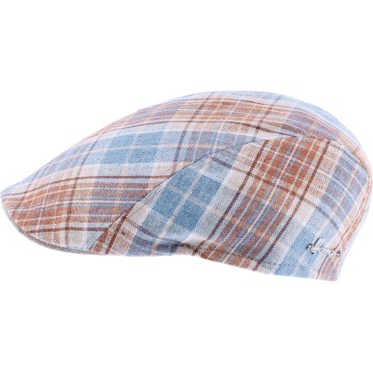 Casquette plate à motif à carreaux