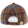 Casquette baseball à carreaux avec visière unie en lain