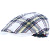 Casquette plate à carreaux visière unie