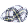Casquette plate à carreaux visière unie