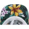 Casquette baseball à motif tropical fleuri avec badge rectangulaire