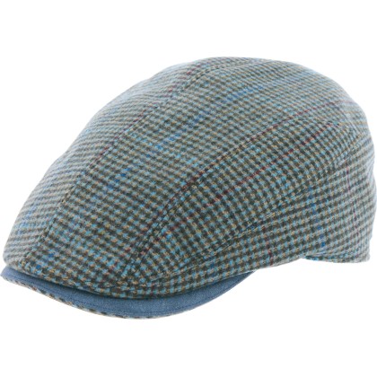 Casquette plate en tweed chiné avec visière sandwish unie
