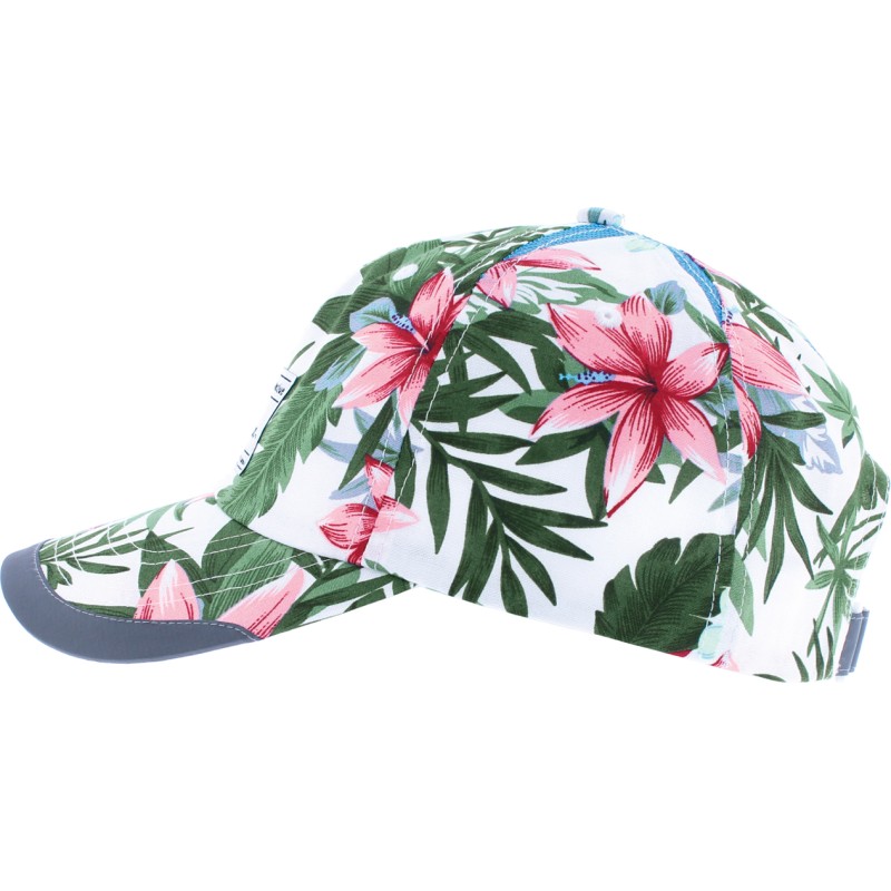 Casquette baseball à motif tropical fleuri avec badge r Casquette baseball à motif tropical fleuri avec badge r
