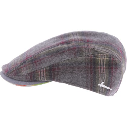 Casquette plate en tartan avec visière avec visière san