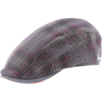 Casquette plate en tartan avec visière avec visière san