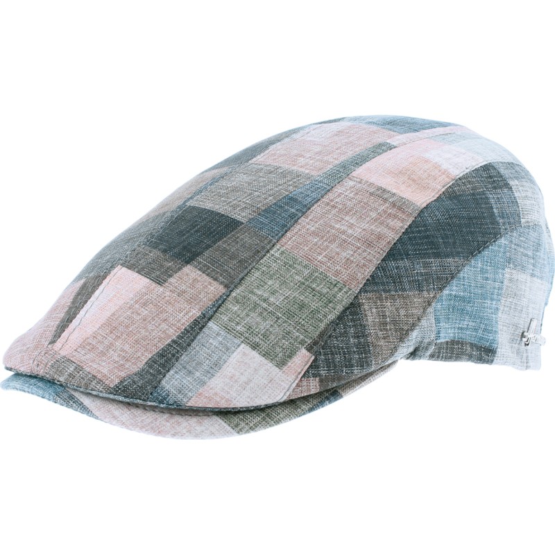 Casquette plate en patchwork de tissu Casquette plate en patchwork de tissu