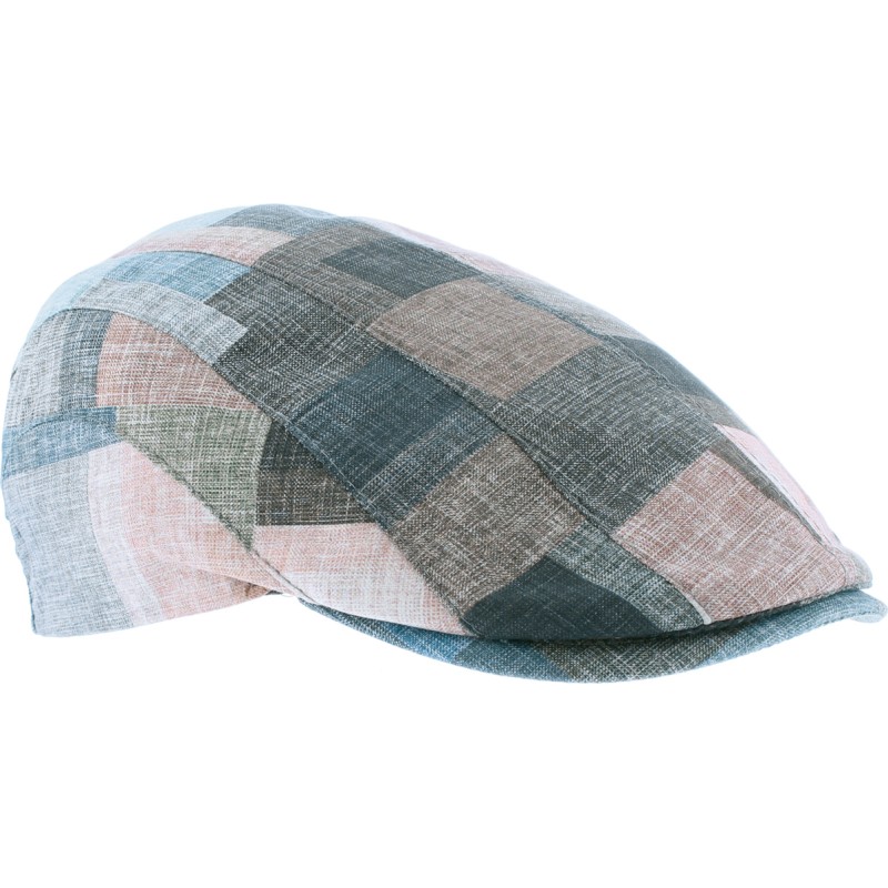Casquette plate en patchwork de tissu Casquette plate en patchwork de tissu