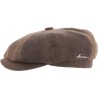 Casquette gavroche 8 côtes en fausse croute de cuir uni
