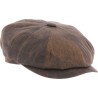 Casquette gavroche 8 côtes en fausse croute de cuir uni