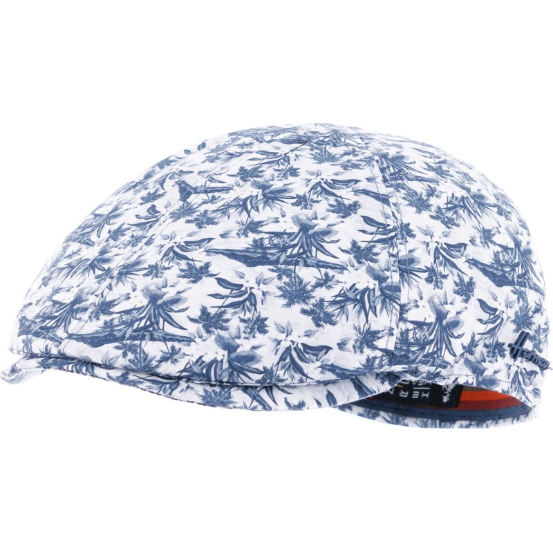 Casquette plate LEGEND en lin. Motif végétal imprimé
