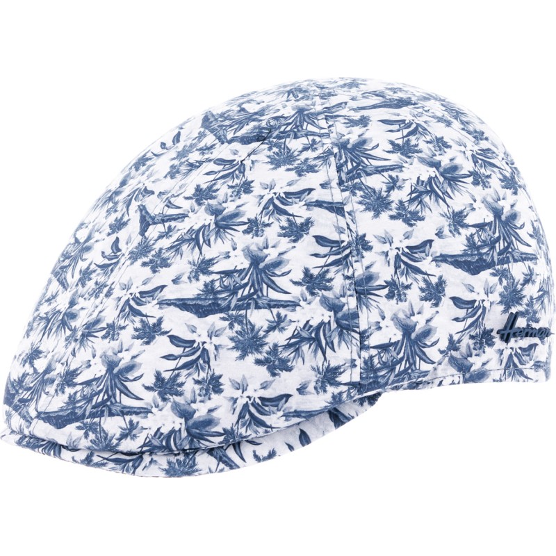 Casquette plate LEGEND en lin. Motif végétal imprimé