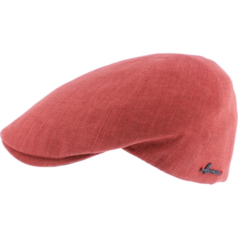 Casquette plate unie avec tissu à motif sous la visière
