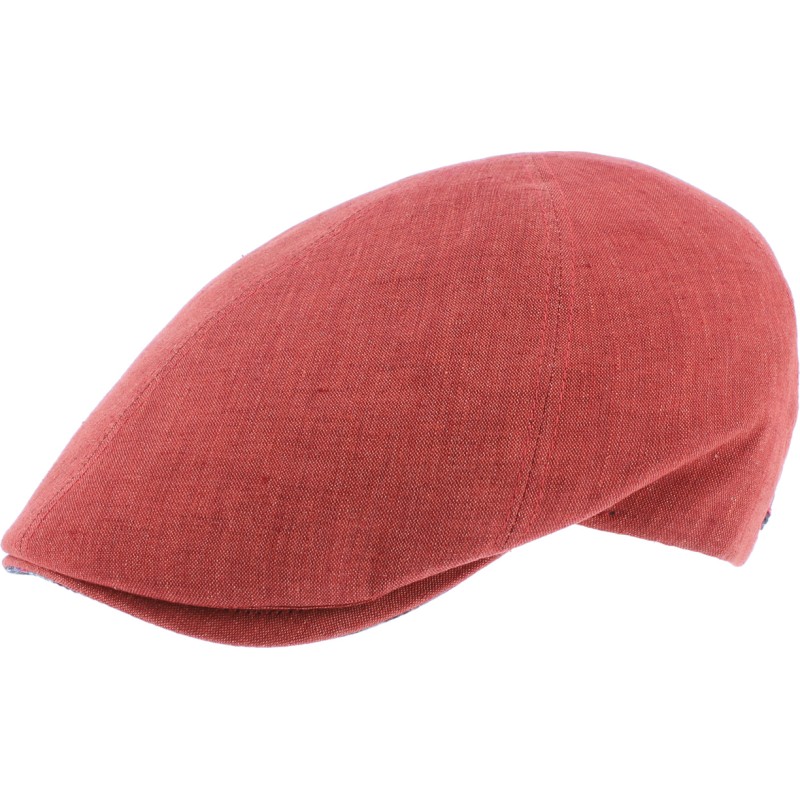 Casquette plate unie avec tissu à motif sous la visière