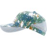 Trucker cap with palm tree motif and plain mesh