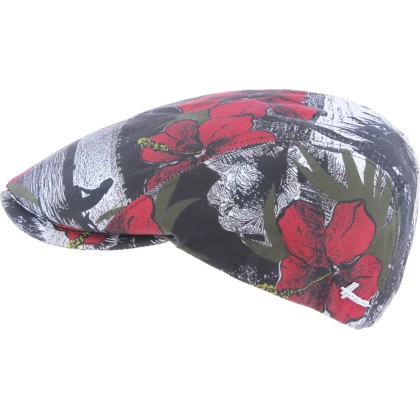 tropical pattern flat cap