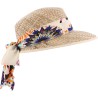 Casquette en paille naturelle unie avec foulard