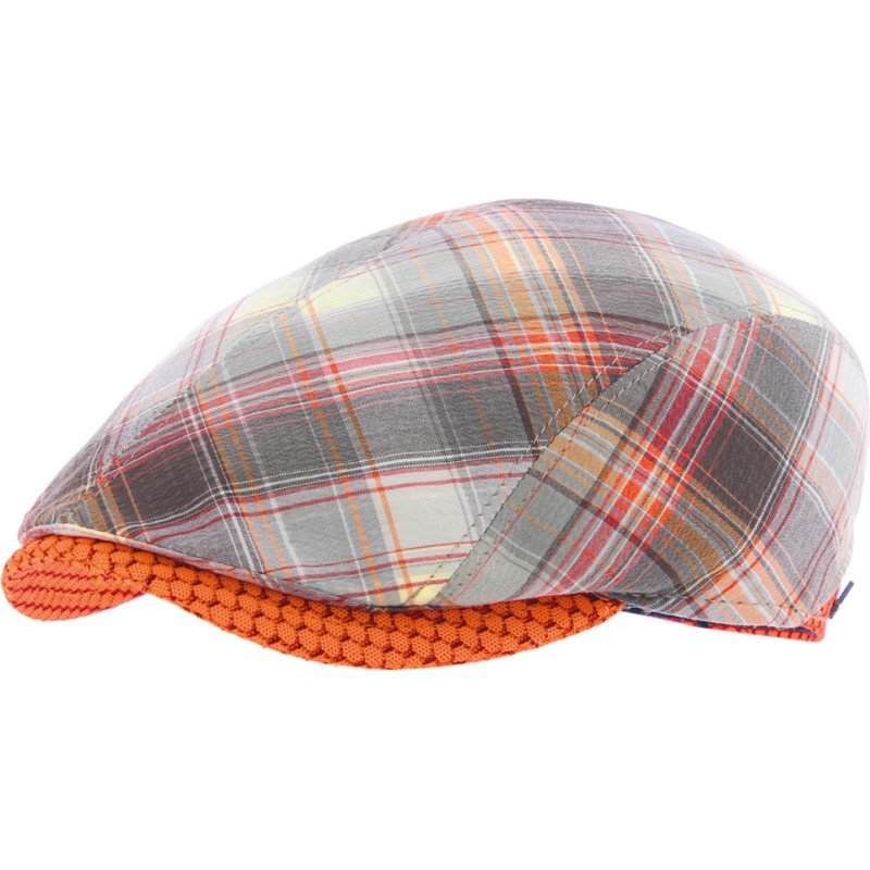 Casquette plate formée à carreaux avec visière en nid d
