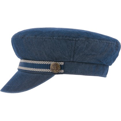 Casquette marin en jeans délavé