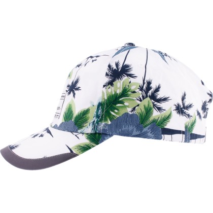 Casquette baseball à motif tropical avec badge rectangu