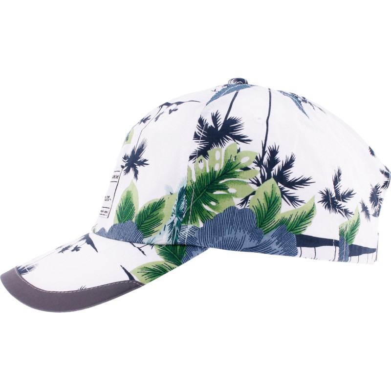 Casquette baseball à motif tropical avec badge rectangu Casquette baseball à motif tropical avec badge rectangu