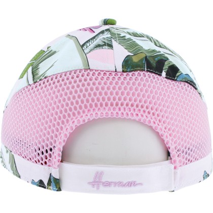 Tropical pattern  baseball cap and plain mesh with velcro closing