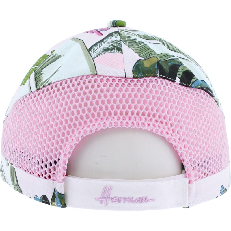 Tropical pattern  baseball cap and plain mesh with velcro closing