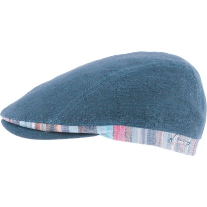 Casquette plate unie avec bande arrière et doublure en tissu à motif r