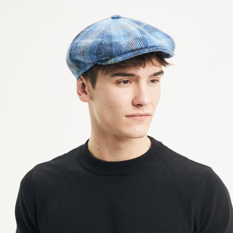 Casquette plate, tissus Harris Tweed Casquette plate, tissus Harris Tweed
